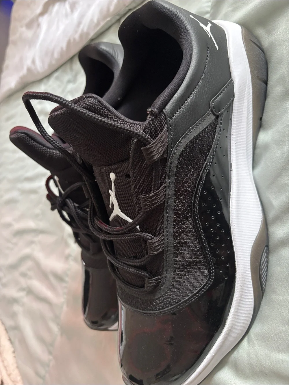 Jordan Men’s Black and White Low-Top Sneakers with Jumpman Logo
